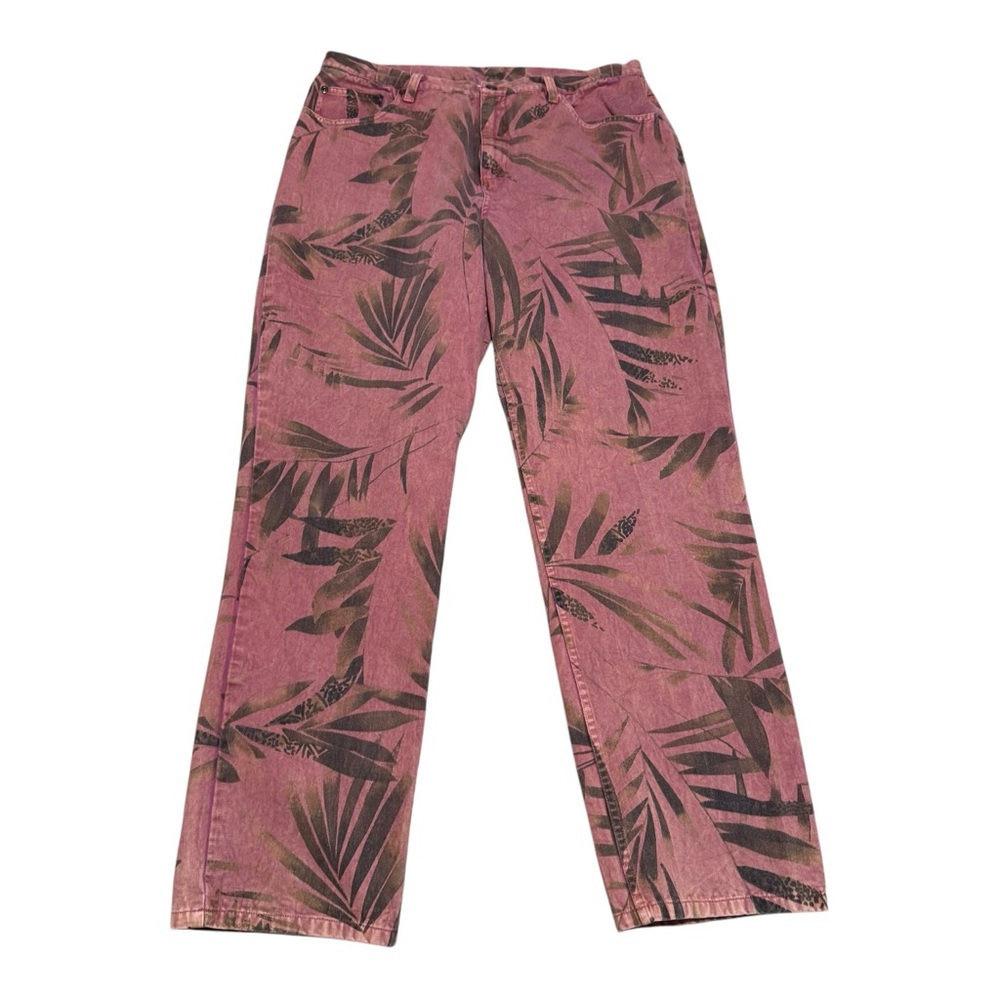 Vintage Chico's Designs Palm Leaf Print Multicolor Pants Women's 32x29 - Picture 3 of 4